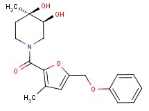 (3S*,4R*)-4-methyl-1-[3-methyl-5-(phenoxymethyl)-2-furoyl]piperidine-3,4-diol
