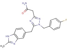 2-{1-(4-fluorobenzyl)-5-[(2-methyl-1H-benzimidazol-5-yl)methyl]-1H-1,2,4-triazol-3-yl}acetamide
