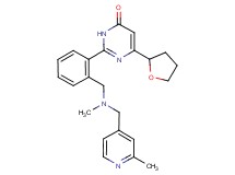 2-[2-({methyl[(2-methylpyridin-4-yl)methyl]amino}methyl)phenyl]-6-(tetrahydrofuran-2-yl)pyrimidin-4(3H)-one