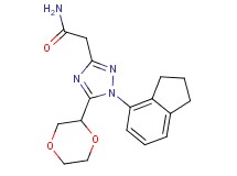 2-[1-(2,3-dihydro-1H-inden-4-yl)-5-(1,4-dioxan-2-yl)-1H-1,2,4-triazol-3-yl]acetamide