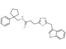 3-[5-(1H-indol-3-ylmethyl)-1,3,4-oxadiazol-2-yl]-N-[(1-phenylcyclopentyl)methyl]propanamide