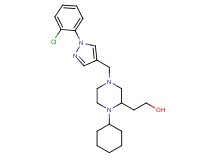 2-(4-{[1-(2-chlorophenyl)-1H-pyrazol-4-yl]methyl}-1-cyclohexyl-2-piperazinyl)ethanol