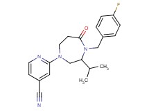 2-[4-(4-fluorobenzyl)-3-isopropyl-5-oxo-1,4-diazepan-1-yl]isonicotinonitrile