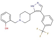 2-[(4-{4-[3-(trifluoromethyl)phenyl]-1H-pyrazol-5-yl}-1-piperidinyl)methyl]phenol