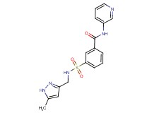 3-({[(5-methyl-1H-pyrazol-3-yl)methyl]amino}sulfonyl)-N-pyridin-3-ylbenzamide