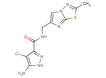 5-amino-4-chloro-N-[(2-methylimidazo[2,1-b][1,3,4]thiadiazol-6-yl)methyl]-1H-pyrazole-3-carboxamide