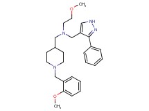 2-methoxy-N-{[1-(2-methoxybenzyl)-4-piperidinyl]methyl}-N-[(3-phenyl-1H-pyrazol-4-yl)methyl]ethanamine
