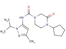 4-cyclopentyl-N-(1-isopropyl-3-methyl-1H-pyrazol-5-yl)-3-oxopiperazine-1-carboxamide