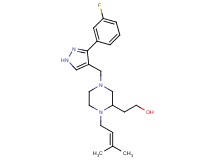 2-[4-{[3-(3-fluorophenyl)-1H-pyrazol-4-yl]methyl}-1-(3-methyl-2-buten-1-yl)-2-piperazinyl]ethanol