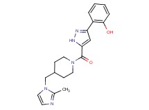 2-[5-({4-[(2-methyl-1H-imidazol-1-yl)methyl]-1-piperidinyl}carbonyl)-1H-pyrazol-3-yl]phenol