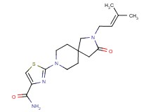 2-[2-(3-methyl-2-buten-1-yl)-3-oxo-2,8-diazaspiro[4.5]dec-8-yl]-1,3-thiazole-4-carboxamide