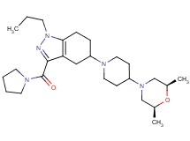 5-{4-[(2R*,6S*)-2,6-dimethyl-4-morpholinyl]-1-piperidinyl}-1-propyl-3-(1-pyrrolidinylcarbonyl)-4,5,6,7-tetrahydro-1H-indazole
