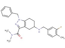 1-benzyl-5-[(3-fluoro-4-methylbenzyl)amino]-N,N-dimethyl-4,5,6,7-tetrahydro-1H-indazole-3-carboxamide