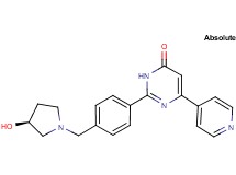 2-(4-{[(3S)-3-hydroxy-1-pyrrolidinyl]methyl}phenyl)-6-(4-pyridinyl)-4(3H)-pyrimidinone bis(trifluoroacetate) (salt)