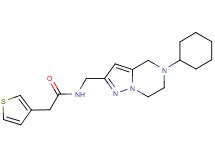 N-[(5-cyclohexyl-4,5,6,7-tetrahydropyrazolo[1,5-a]pyrazin-2-yl)methyl]-2-(3-thienyl)acetamide