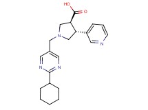 (3S*,4R*)-1-[(2-cyclohexylpyrimidin-5-yl)methyl]-4-pyridin-3-ylpyrrolidine-3-carboxylic acid