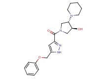 (3S*,4S*)-1-{[5-(phenoxymethyl)-1H-pyrazol-3-yl]carbonyl}-4-piperidin-1-ylpyrrolidin-3-ol