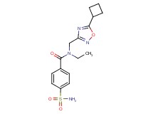4-(aminosulfonyl)-N-[(5-cyclobutyl-1,2,4-oxadiazol-3-yl)methyl]-N-ethylbenzamide
