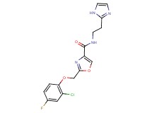 2-[(2-chloro-4-fluorophenoxy)methyl]-N-[2-(1H-imidazol-2-yl)ethyl]-1,3-oxazole-4-carboxamide
