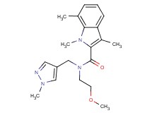 N-(2-methoxyethyl)-1,3,7-trimethyl-N-[(1-methyl-1H-pyrazol-4-yl)methyl]-1H-indole-2-carboxamide