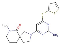 2-[2-amino-6-(2-thienylthio)pyrimidin-4-yl]-7-methyl-2,7-diazaspiro[4.5]decan-6-one