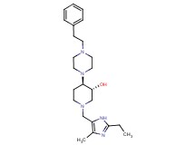 (3R*,4R*)-1-[(2-ethyl-4-methyl-1H-imidazol-5-yl)methyl]-4-[4-(2-phenylethyl)-1-piperazinyl]-3-piperidinol