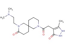 2-[2-(dimethylamino)ethyl]-8-[(5-methyl-3-oxo-2,3-dihydro-1H-pyrazol-4-yl)acetyl]-2,8-diazaspiro[5.5]undecan-3-one
