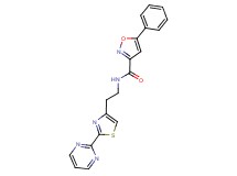 5-phenyl-N-{2-[2-(2-pyrimidinyl)-1,3-thiazol-4-yl]ethyl}-3-isoxazolecarboxamide