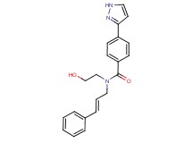 N-(2-hydroxyethyl)-N-[(2E)-3-phenyl-2-propen-1-yl]-4-(1H-pyrazol-3-yl)benzamide