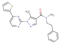 N,5-dimethyl-N-(2-phenylethyl)-1-[4-(2-thienyl)-2-pyrimidinyl]-1H-pyrazole-4-carboxamide