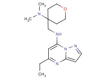 N-{[4-(dimethylamino)tetrahydro-2H-pyran-4-yl]methyl}-5-ethylpyrazolo[1,5-a]pyrimidin-7-amine
