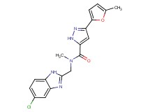 N-[(5-chloro-1H-benzimidazol-2-yl)methyl]-N-methyl-3-(5-methyl-2-furyl)-1H-pyrazole-5-carboxamide
