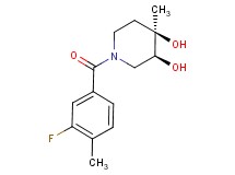 (3S*,4R*)-1-(3-fluoro-4-methylbenzoyl)-4-methylpiperidine-3,4-diol