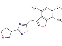 3-(tetrahydrofuran-3-yl)-5-[(4,6,7-trimethyl-1-benzofuran-3-yl)methyl]-1,2,4-oxadiazole