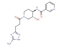 N-{(3R*,4R*)-1-[3-(5-amino-1H-1,2,4-triazol-3-yl)propanoyl]-3-hydroxypiperidin-4-yl}nicotinamide