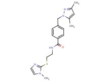 4-[(3,5-dimethyl-1H-pyrazol-1-yl)methyl]-N-{2-[(1-methyl-1H-imidazol-2-yl)thio]ethyl}benzamide