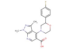 4-[2-(4-fluorophenyl)morpholin-4-yl]-1,3-dimethyl-1H-pyrazolo[3,4-b]pyridine-5-carboxylic acid