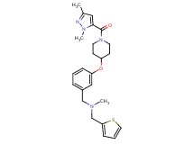 1-[3-({1-[(1,3-dimethyl-1H-pyrazol-5-yl)carbonyl]-4-piperidinyl}oxy)phenyl]-N-methyl-N-(2-thienylmethyl)methanamine
