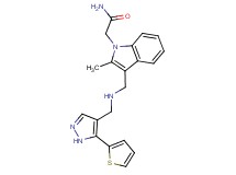 2-{2-methyl-3-[({[5-(2-thienyl)-1H-pyrazol-4-yl]methyl}amino)methyl]-1H-indol-1-yl}acetamide