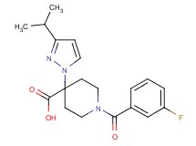 1-(3-fluorobenzoyl)-4-(3-isopropyl-1H-pyrazol-1-yl)piperidine-4-carboxylic acid