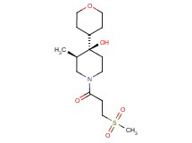 (3R*,4R*)-3-methyl-1-[3-(methylsulfonyl)propanoyl]-4-(tetrahydro-2H-pyran-4-yl)-4-piperidinol