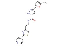 3-(5-methyl-2-furyl)-N-{2-[2-(4-pyridinyl)-1,3-thiazol-4-yl]ethyl}-1H-pyrazole-5-carboxamide