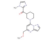 {1-[5-(methoxymethyl)pyrazolo[1,5-a]pyrimidin-7-yl]-3-piperidinyl}(1-methyl-1H-imidazol-2-yl)methanone