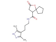 N-[3-(3,5-dimethyl-1H-pyrazol-4-yl)propyl]-2-oxo-1-oxaspiro[4.4]nonane-4-carboxamide trifluoroacetate