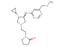 1-[2-(rel-(3S,4R)-3-cyclopropyl-4-{[6-(methoxymethyl)-4-pyrimidinyl]amino}-1-pyrrolidinyl)ethyl]-2-pyrrolidinone hydrochloride