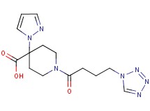 4-(1H-pyrazol-1-yl)-1-[4-(1H-tetrazol-1-yl)butanoyl]piperidine-4-carboxylic acid