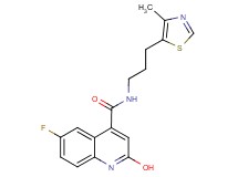 6-fluoro-2-hydroxy-N-[3-(4-methyl-1,3-thiazol-5-yl)propyl]-4-quinolinecarboxamide
