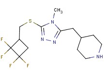 4-[(4-methyl-5-{[(2,2,3,3-tetrafluorocyclobutyl)methyl]thio}-4H-1,2,4-triazol-3-yl)methyl]piperidine hydrochloride