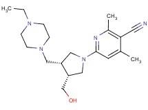 6-[(3R*,4R*)-3-[(4-ethylpiperazin-1-yl)methyl]-4-(hydroxymethyl)pyrrolidin-1-yl]-2,4-dimethylnicotinonitrile