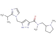 5-[(2-isopropyl-1H-imidazol-1-yl)methyl]-N-methyl-N-[(1-methyl-2-pyrrolidinyl)methyl]-1H-pyrazole-3-carboxamide